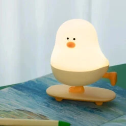 Skateboard Chick LED Night Light -Kawaii Store kawaiies plushies plush softtoy skateboard chick led night light home decor 706908