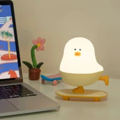 Skateboard Chick LED Night Light -Kawaii Store kawaiies plushies plush softtoy skateboard chick led night light home decor 717935