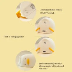Sleeping Duck LED Night Light -Kawaii Store kawaiies plushies plush softtoy sleeping duck led night light home decor 333671