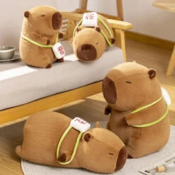Sleepy Capybara With Mahjong Backpack Plushie -Kawaii Store kawaiies plushies plush softtoy sleepy capybara with mahjong backpack plushie soft toy 541206