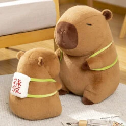 Sleepy Capybara With Mahjong Backpack Plushie -Kawaii Store kawaiies plushies plush softtoy sleepy capybara with mahjong backpack plushie soft toy 548127