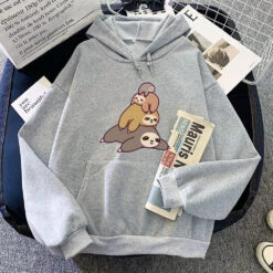 Apparel Sleepy Sloth Family Unisex Hoodie -Kawaii Store kawaiies plushies plush softtoy sleepy sloth family unisex hoodie apparel gray xs 506986