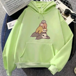 Apparel Sleepy Sloth Family Unisex Hoodie -Kawaii Store kawaiies plushies plush softtoy sleepy sloth family unisex hoodie apparel light green s 487285