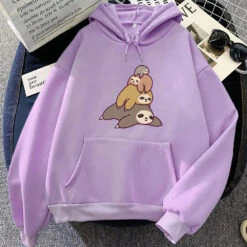 Apparel Sleepy Sloth Family Unisex Hoodie -Kawaii Store kawaiies plushies plush softtoy sleepy sloth family unisex hoodie apparel light purple xxxl 962318
