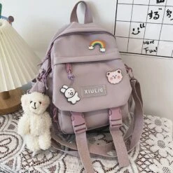 Apparel Small Cute Bear Friend Backpack & Sidebag -Kawaii Store kawaiies plushies plush softtoy small cute bear friend backpack sidebag new bag purple 195285