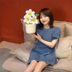 Smiling Sunflower Flowerpot Plush -Kawaii Store kawaiies plushies plush softtoy smiling sunflower flowerpot plush soft toy 885637