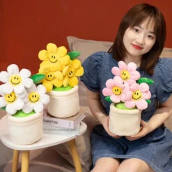 Smiling Sunflower Flowerpot Plush -Kawaii Store kawaiies plushies plush softtoy smiling sunflower flowerpot plush soft toy 921946