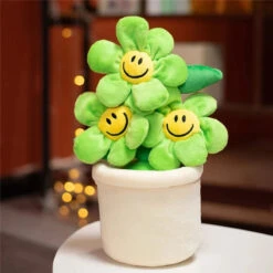 Smiling Sunflower Flowerpot Plush -Kawaii Store kawaiies plushies plush softtoy smiling sunflower flowerpot plush soft toy green 263468