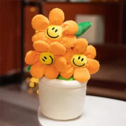 Smiling Sunflower Flowerpot Plush -Kawaii Store kawaiies plushies plush softtoy smiling sunflower flowerpot plush soft toy orange 993434