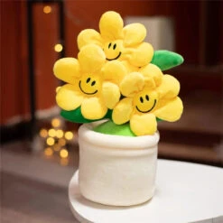 Smiling Sunflower Flowerpot Plush -Kawaii Store kawaiies plushies plush softtoy smiling sunflower flowerpot plush soft toy yellow 621034