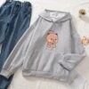 Apparel Snacking Teddy Bear Hoodies -Kawaii Store kawaiies plushies plush softtoy snacking teddy bear oversized hoodies hoodies gray xxl 266750