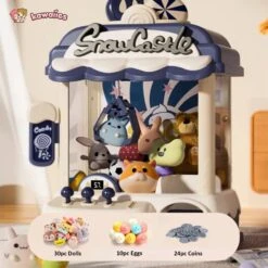 Snow Castle Ice Cream Mini Claw Machine -Kawaii Store kawaiies plushies plush softtoy snow castle ice cream mini claw machine new toys blue claw machine 40pc 867183