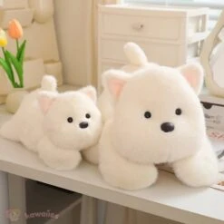 Snowy The White Maltese Plushie With Frog Hat -Kawaii Store kawaiies plushies plush softtoy snowy the white maltese plushie with frog hat soft toy 100609