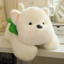 Snowy The White Maltese Plushie With Frog Hat -Kawaii Store kawaiies plushies plush softtoy snowy the white maltese plushie with frog hat soft toy 274622