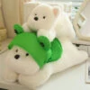 Snowy The White Maltese Plushie With Frog Hat -Kawaii Store kawaiies plushies plush softtoy snowy the white maltese plushie with frog hat soft toy 283677