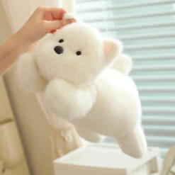 Snowy The White Maltese Plushie With Frog Hat -Kawaii Store kawaiies plushies plush softtoy snowy the white maltese plushie with frog hat soft toy hat excluded 18in 45cm 796520