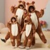 Apparel Soft Bear Family Fluffy Pyjama 1-Piece Set -Kawaii Store kawaiies plushies plush softtoy soft bear family fluffy pyjama 1 piece set apparel brown bear kids 8t 802244
