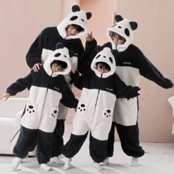 Apparel Soft Bear Family Fluffy Pyjama 1-Piece Set -Kawaii Store kawaiies plushies plush softtoy soft bear family fluffy pyjama 1 piece set apparel panda bear kids 8t 513161