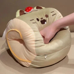 Soft Cat Swiss Roll Cake Handwarmer Plush With Blanket -Kawaii Store kawaiies plushies plush softtoy soft cat swiss roll cake handwarmer plush with blanket soft toy 699205