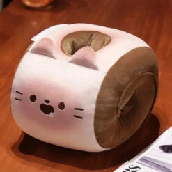Soft Cat Swiss Roll Cake Handwarmer Plush With Blanket -Kawaii Store kawaiies plushies plush softtoy soft cat swiss roll cake handwarmer plush with blanket soft toy pink with blanket 820901