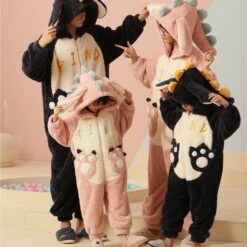 Apparel Soft Dinosaur Family Fluffy Pyjama 1-Piece Set -Kawaii Store kawaiies plushies plush softtoy soft dinosaur family fluffy pyjama 1 piece set apparel 276840