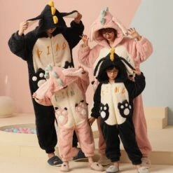 Apparel Soft Dinosaur Family Fluffy Pyjama 1-Piece Set -Kawaii Store kawaiies plushies plush softtoy soft dinosaur family fluffy pyjama 1 piece set apparel 301631
