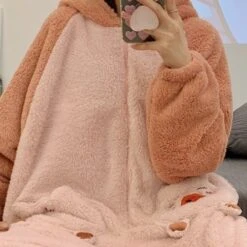 Apparel Soft Pig Fluffy Pyjama 1-Piece Set -Kawaii Store kawaiies plushies plush softtoy soft pig fluffy pyjama 1 piece set new apparel 915166