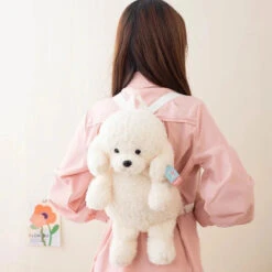 Apparel Soft Teddy Poodle Plush Backpack -Kawaii Store kawaiies plushies plush softtoy soft teddy poodle plush backpack bags 392137