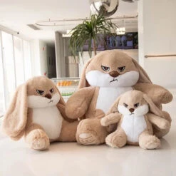 Spike The Angry Beige Fluffy Bunny Plushie -Kawaii Store kawaiies plushies plush softtoy spike the angry beige fluffy bunny plushie soft toy 12in 32cm 487530