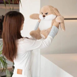 Spike The Angry Beige Fluffy Bunny Plushie -Kawaii Store kawaiies plushies plush softtoy spike the angry beige fluffy bunny plushie soft toy 206632