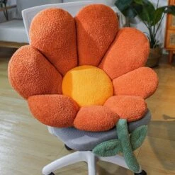 Spring Flower Pillow Seat -Kawaii Store kawaiies plushies plush softtoy spring flower pillow seat home decor orange 65cm 714408