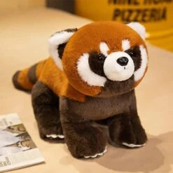 Standing Life-like Fluffy Red Panda Plush