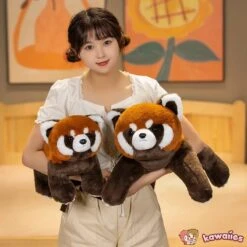 Standing Life-like Fluffy Red Panda Plush -Kawaii Store kawaiies plushies plush softtoy standing life like fluffy red panda plush soft toy 560793