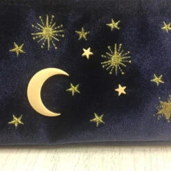 Apparel Starry Night Velvet Embroidery Cosmetic Travel Makeup Bag -Kawaii Store kawaiies plushies plush softtoy starry night velvet embroidery cosmetic travel makeup bag apparel 173226
