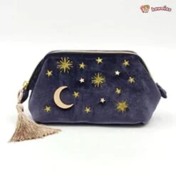 Apparel Starry Night Velvet Embroidery Cosmetic Travel Makeup Bag -Kawaii Store kawaiies plushies plush softtoy starry night velvet embroidery cosmetic travel makeup bag apparel 422281