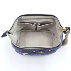 Apparel Starry Night Velvet Embroidery Cosmetic Travel Makeup Bag -Kawaii Store kawaiies plushies plush softtoy starry night velvet embroidery cosmetic travel makeup bag apparel 710051