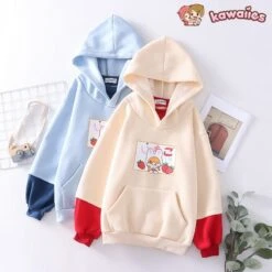 Apparel Strawberry Mikki Bunny Fleece Hoodies -Kawaii Store kawaiies plushies plush softtoy strawberry mikki bunny fleece hoodies hoodies 129240