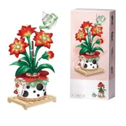 Strawberry Pot & Red Flower Micro Building Blocks -Kawaii Store kawaiies plushies plush softtoy strawberry pot red flower micro building blocks build it included red flower 482211