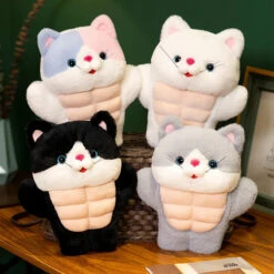 Strong Muscle Cat Plushie -Kawaii Store kawaiies plushies plush softtoy strong muscle cat plushie soft toy 329912