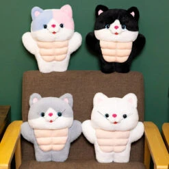 Strong Muscle Cat Plushie -Kawaii Store kawaiies plushies plush softtoy strong muscle cat plushie soft toy 542497