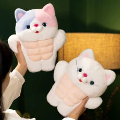 Strong Muscle Cat Plushie -Kawaii Store kawaiies plushies plush softtoy strong muscle cat plushie soft toy 666132