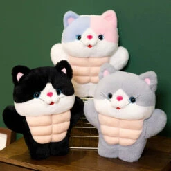 Strong Muscle Cat Plushie -Kawaii Store kawaiies plushies plush softtoy strong muscle cat plushie soft toy 883787