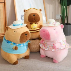 Summer Loving Capybara Plush -Kawaii Store kawaiies plushies plush softtoy summer loving capybara plush soft toy 910082