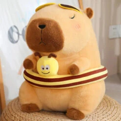 Summer Loving Capybara Plush -Kawaii Store kawaiies plushies plush softtoy summer loving capybara plush soft toy duck 5in 12cm keychain 633238