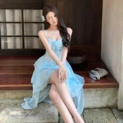 Apparel Summer Sweet Chic Sleeveless Dress -Kawaii Store kawaiies plushies plush softtoy summer sweet chic sleeveless dress apparel 107386