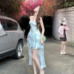 Apparel Summer Sweet Chic Sleeveless Dress -Kawaii Store kawaiies plushies plush softtoy summer sweet chic sleeveless dress apparel 107866