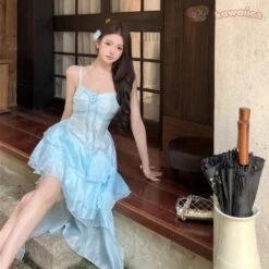 Apparel Summer Sweet Chic Sleeveless Dress -Kawaii Store kawaiies plushies plush softtoy summer sweet chic sleeveless dress apparel 153447