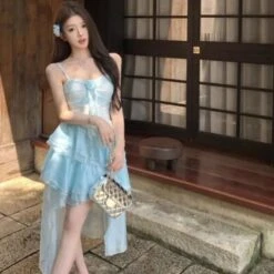 Apparel Summer Sweet Chic Sleeveless Dress -Kawaii Store kawaiies plushies plush softtoy summer sweet chic sleeveless dress apparel 204996