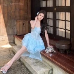 Apparel Summer Sweet Chic Sleeveless Dress -Kawaii Store kawaiies plushies plush softtoy summer sweet chic sleeveless dress apparel 237035