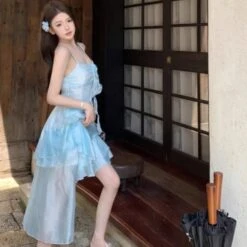 Apparel Summer Sweet Chic Sleeveless Dress -Kawaii Store kawaiies plushies plush softtoy summer sweet chic sleeveless dress apparel 644715